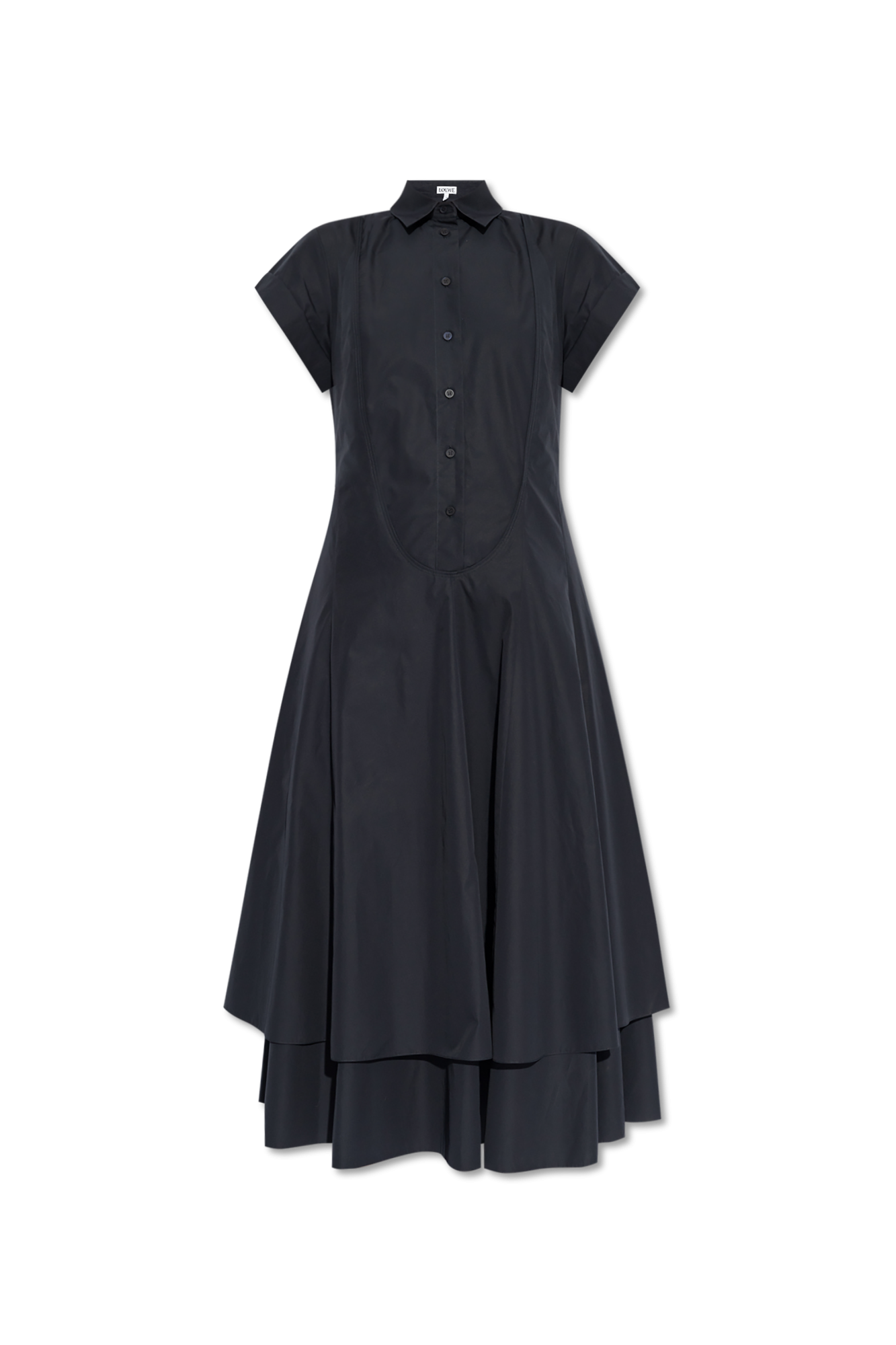 ワンピース Loewe Belted Dress Belted dress in wool Black - LOEWE